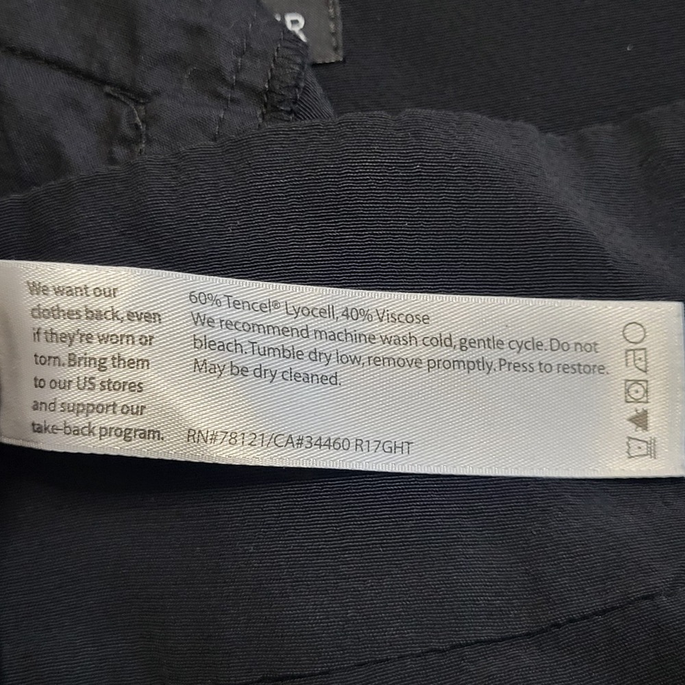 Eileen Fisher Black Tencel Viscose Pleated Tapered Pants Large Lightweight - Picture 4 of 7